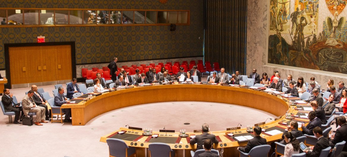 A wide view of the Security Council meeting on the situation in Yemen.