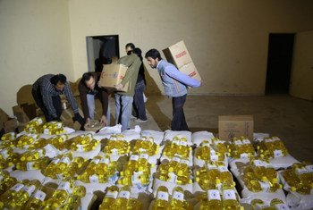 Centro de distribución de alimentos en Siria  Foto. PMA/Dina Elkassaby