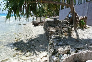 L'atoll de Nukunonu, une des régions du monde vulnérable au changement climatique. Photo ONU/Ariane Rummery