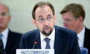 New UN High Commissioner for Human Rights Zeid Ra'ad Al Hussein speaks at the opening of the twenty-seventh session of the Human Rights Council in Geneva, Switzerland.
