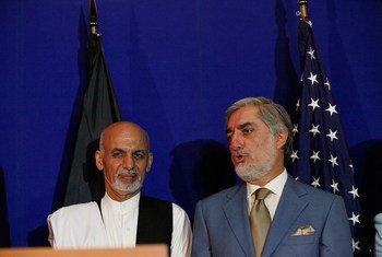 The two candidates for Afghanistan’s presidency Abdullah Abdullah (right) and Ashraf Ghani.