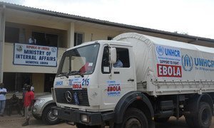 UNHCR has donated a truck to the Liberian Ministry of Internal Affairs to use in the fight against the deadly Ebola virus disease.