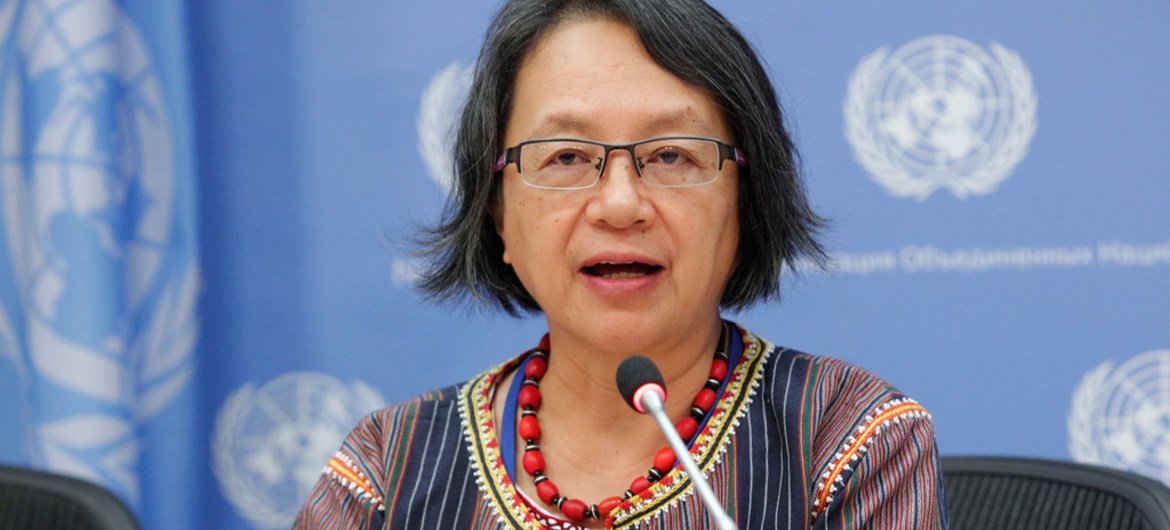 La Rapporteuse spéciale sur les droits des peuples autochtones Victoria Tauli-Corpuz. Photo ONU / JC McIlwaine