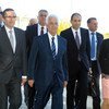 Special Adviser on Cyprus Espen Barth Eide (left) with the leaders of the Greek Cypriot and Turkish Cypriot communities.