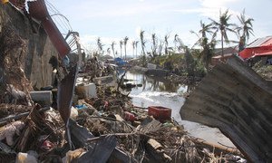 Aftermath of Typhoon Haiyan in Tacloban, Philippines, 6 December 2013.