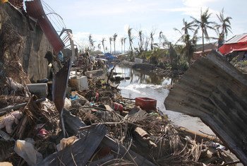 Aftermath of Typhoon Haiyan in Tacloban, Philippines, 6 December 2013.