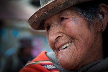 A woman of Quechua ancestry in the mining town iof Llallagua, in the Bolivian department of Potosí. After the collapse of tin prices in the early 1980's, mining towns have fallen into decay, their population has diminished and mostly the elderly remain. U