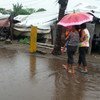 A flooded street in Tacloban, Philippines.