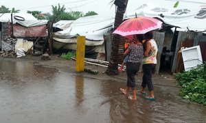 A flooded street in Tacloban, Philippines.