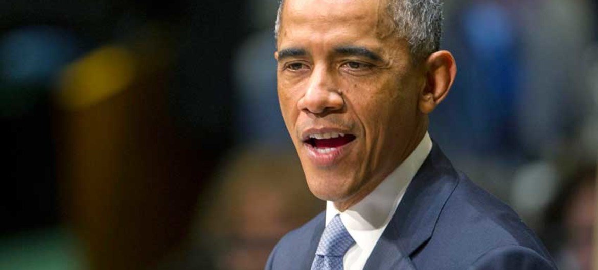 Barack Obama, President of the United States of America, addresses the general debate of the sixty-ninth session of the General Assembly.