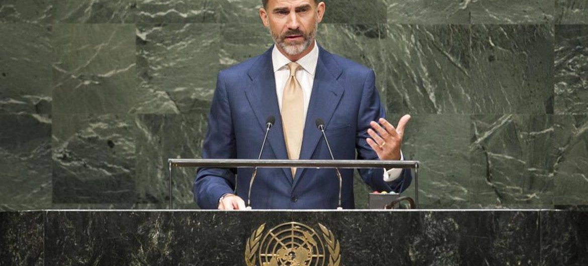 King Felipe VI of Spain, addresses the general debate of the sixty-ninth session of the General Assembly.