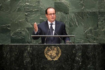 François Hollande, President of France, addresses the general debate of the sixty-ninth session of the General Assembly.