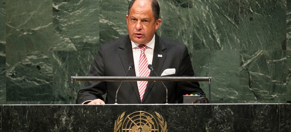 El presidente de Costa Rica, Luis Guillermo Solis Rivera   Foto archivo:  ONU/Cia Pak