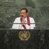 President Mahinda Rajapaksa of Sri Lanka addresses the General Assembly.