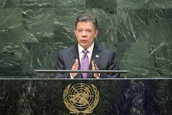 El presidente Juan Manuel Santos Calderón. Foto: ONU/Cia Pak