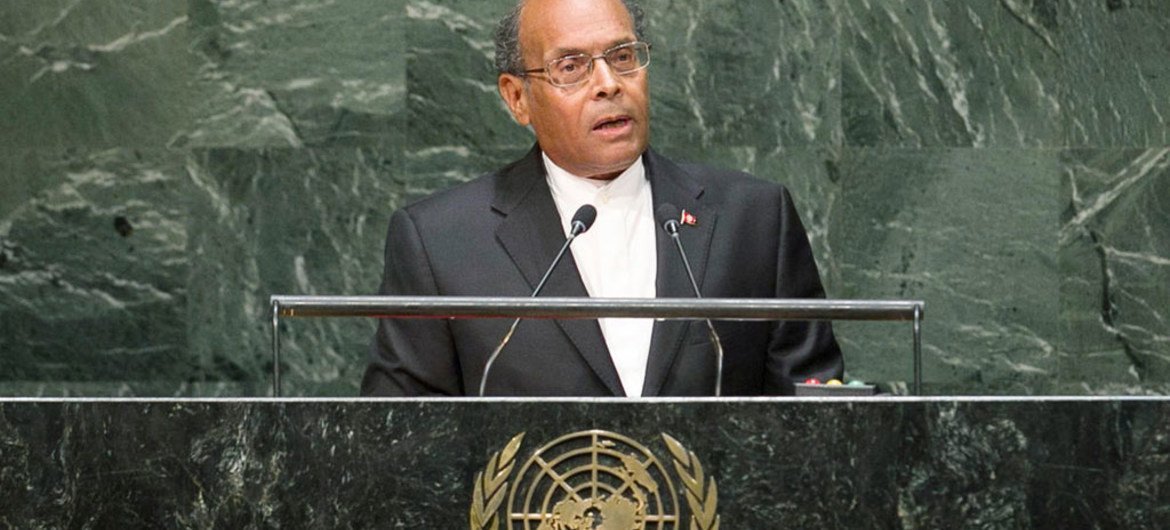 Le Président de Tunisie Mohamed Moncef Marzouki. Photo ONU/Cia Pak