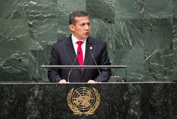 El presidente de Perú, Ollanta Humala, en la Asamblea General de la ONU Foto archivo: ONU/Cia Pak