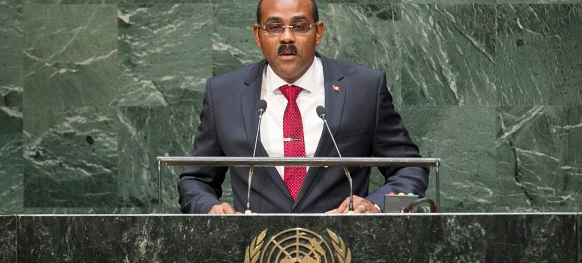 Prime Minister Gaston Alphonso Browne of Antigua and Barbuda addresses the General Assembly.