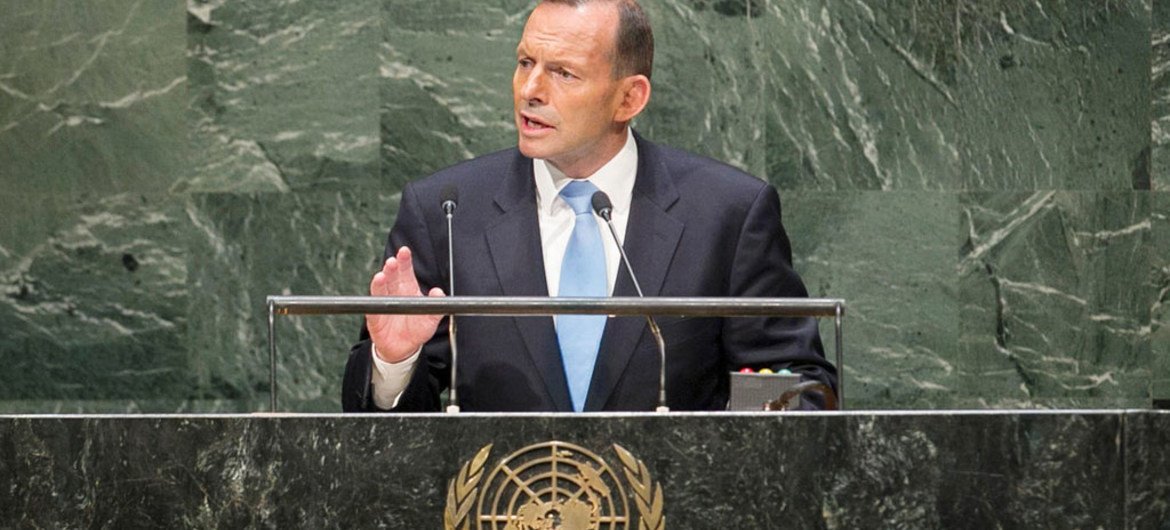 Prime Minister Tony Abbott of Australia addresses the General Assembly.