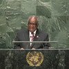 Hifikepunye Pohamba, President of the Republic of Namibia, addresses the general debate of the sixty-ninth session of the General Assembly.
