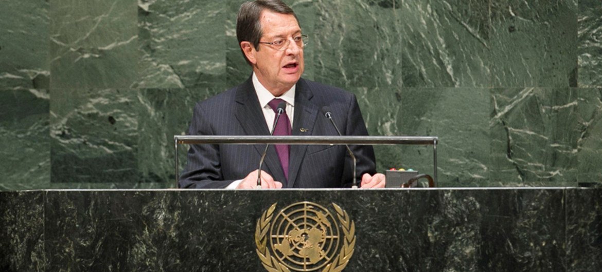 Nicos Anastasiades, President of the Republic of Cyprus, addresses the general debate of the sixty-ninth session of the General Assembly.