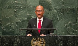 Michel Joseph Martelly, President of Haiti, addresses the General Assembly.