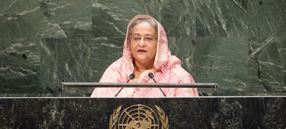Prime Minister Sheikh Hasina of the People’s Republic of Bangladesh addresses the General Assembly.