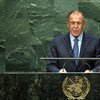 Foreign Minister Sergey Lavrov of the Russian Federation addresses the General Assembly.