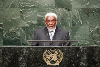 Joe Natuman, Prime Minister of the Republic of Vanuatu, addresses the General Assembly.