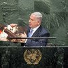El primer ministro de Israel, Banjamin Netanyahu,  en su discurso ante la Asamblea General de la ONU  Foto: ONU/Amanda Voisard