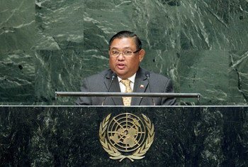 Foreign Minister Wunna Maung Lwin addresses the General Assembly.