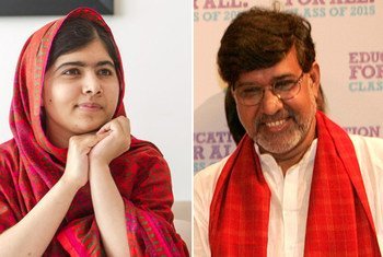 Malala Yousafzai of Pakistan (left) and Kailash Satyarthi of India (right) were awarded the 2014 Nobel Prize for Peace.