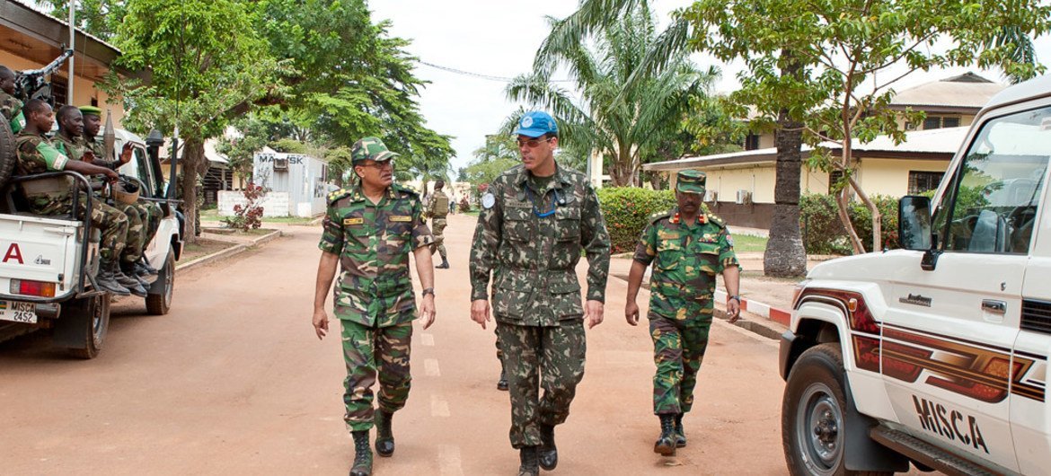 MINUSCA peacekeepers in Bangui, Central African Republic.