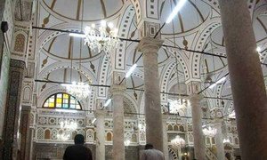 Interior of the Ahmed Pasha Karamanli Mosque in the medina of Libya's capital Tripoli.