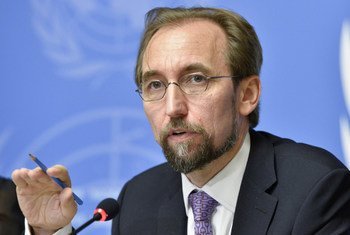 Zeid Ra’ad Al-Hussein, recently appointed UN High Commissioner for Human Rights, holds his first press conference in Geneva, 16 October 2014.