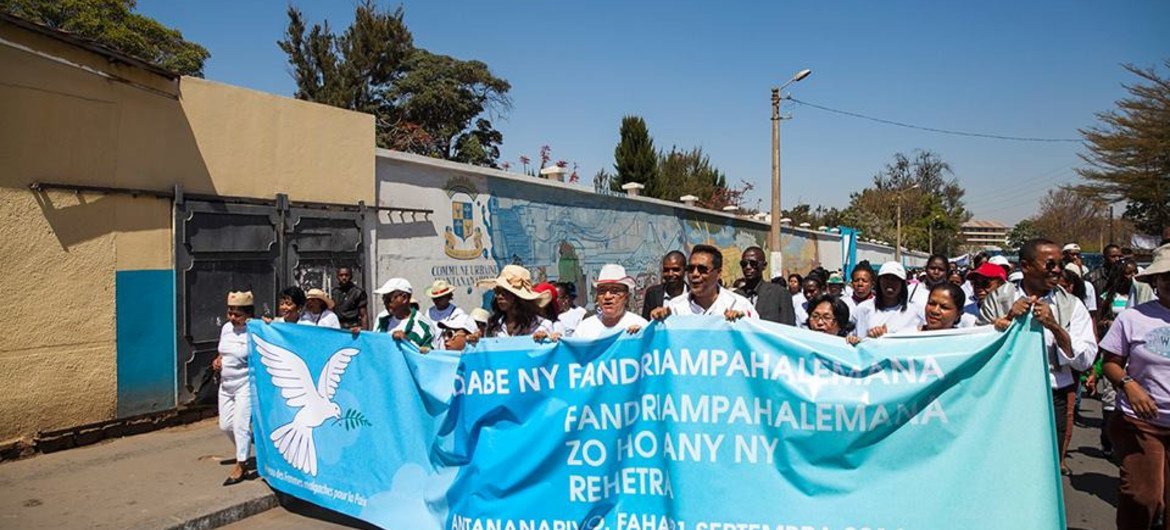 En 2014, une marche organisée à Madagascar pour la paix et la démocratie.