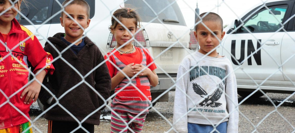 لاجئون في مخيم قرب إربيل العراق. المصدر: بعثة الأمم المتحدة في العراق