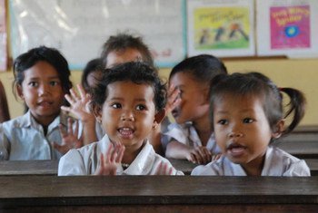 Children in school in Cambodia.