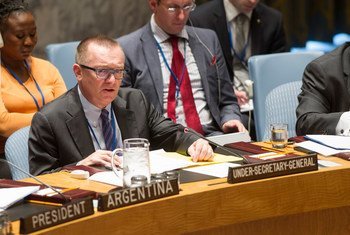 Under-Secretary-General for Political Affairs Jeffrey Feltman briefs the Security Council at its meeting on the situation in the Middle East, including the Palestinian question.