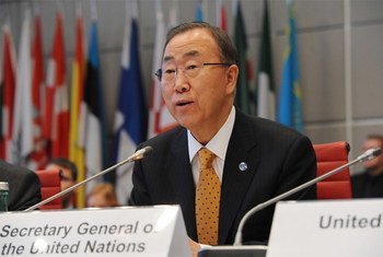 Secretary-General Ban Ki-moon addresses the Organization for Security and Co-operation in Europe (OSCE) Permanent Council in Vienna, Austria.