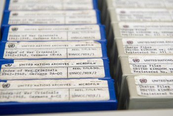 Microfilmed documents, part of the UN War Crimes Commission Records (1943 – 1949), at the United Nations Archives in New York.