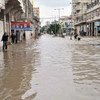 A flooded street in Gaza.