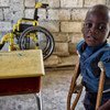 海地一名残疾儿童。联合国图片/Logan Abassi