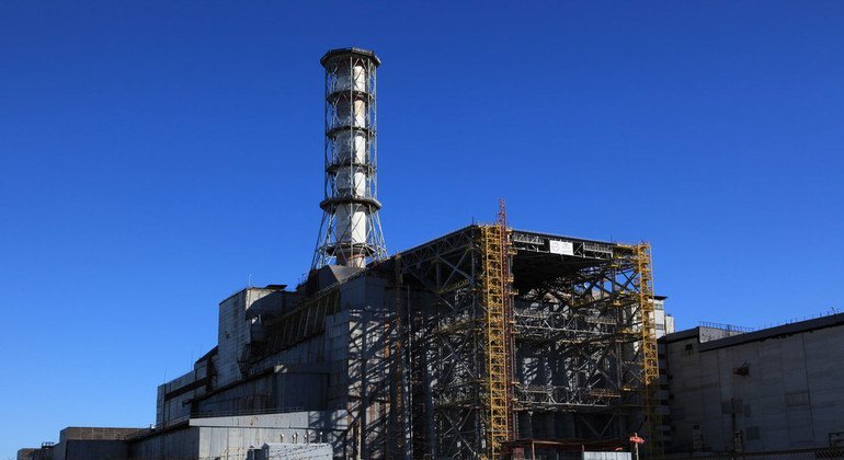 Un reactor de la centra del Chornobil, dañado durante el accidente de 1986.