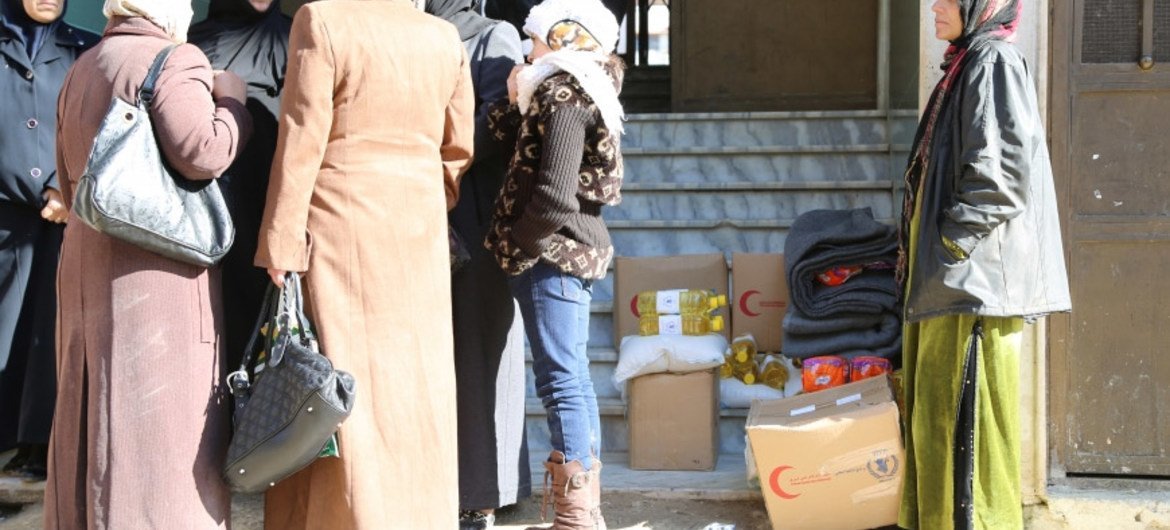 Un centre de distribution du PAM à Damas, en Syrie. Photo PAM