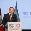 Secretary-General ban Ki-moon addresses the UN Climate Change Conference in Lima, Peru.