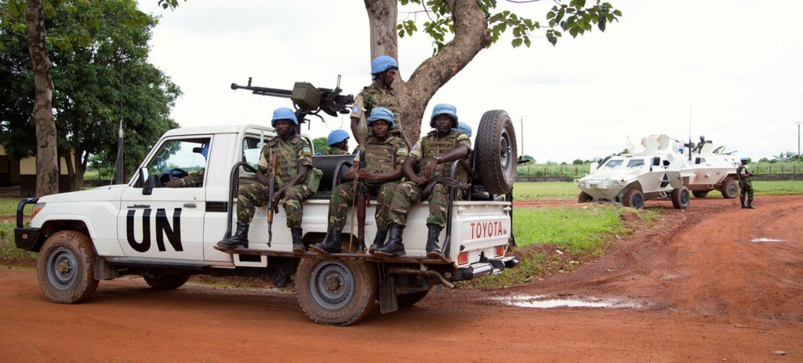 A MINUSCA patrol in Bangui, Central African Republic (CAR).