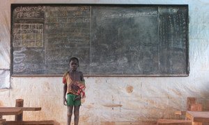 A Congolese refugee at an emergency school in Obo, Haut-Mbomou, Central African Republic, (CAR) after fleeing attacks by the Lord’s Resistance Army (LRA).