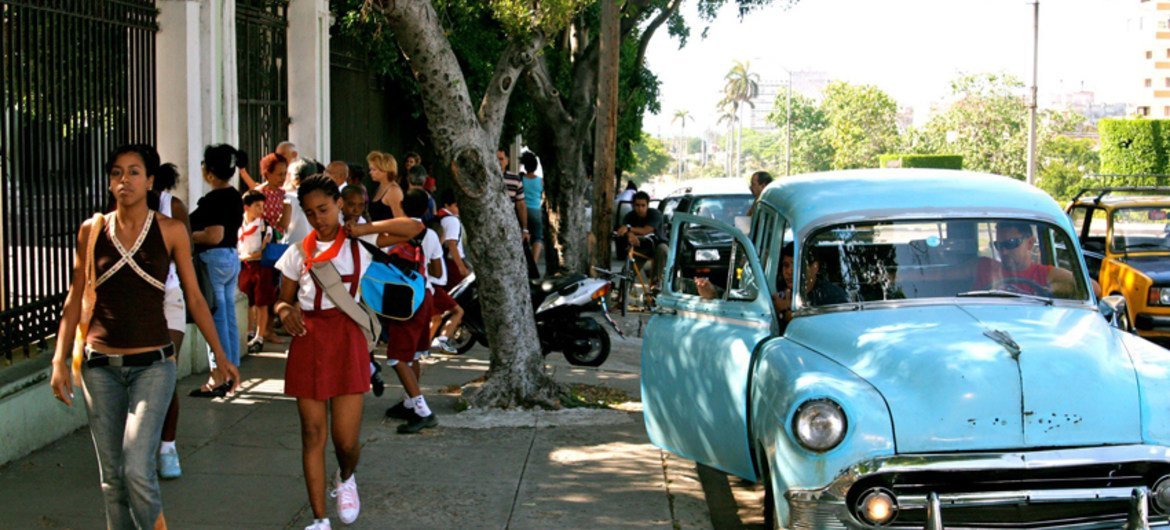 Kids going to school in Havana, Cuba, 2008.