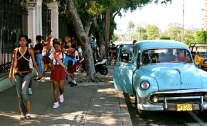Kids going to school in Havana, Cuba, 2008.